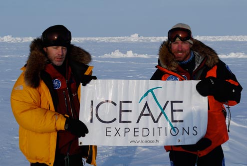 day-5-1 Doug Stoup & Jack Ashton at the geographic North Pole