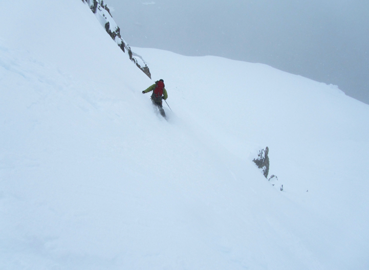 Skiing the Wintervention Couloir on Wienke Island - Ice Axe 2010 Skiing the Wintervention Couloir on Wienke Island - Ice Axe 2010